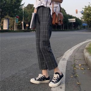 Drawcord Plaid Pants